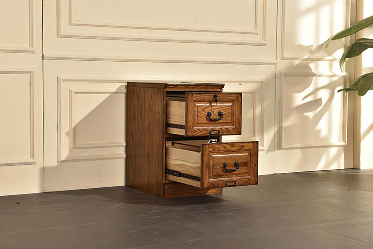 Burnished Walnut Hardwood Two Drawer File Cabinet showcasing elegant design and sturdy construction.