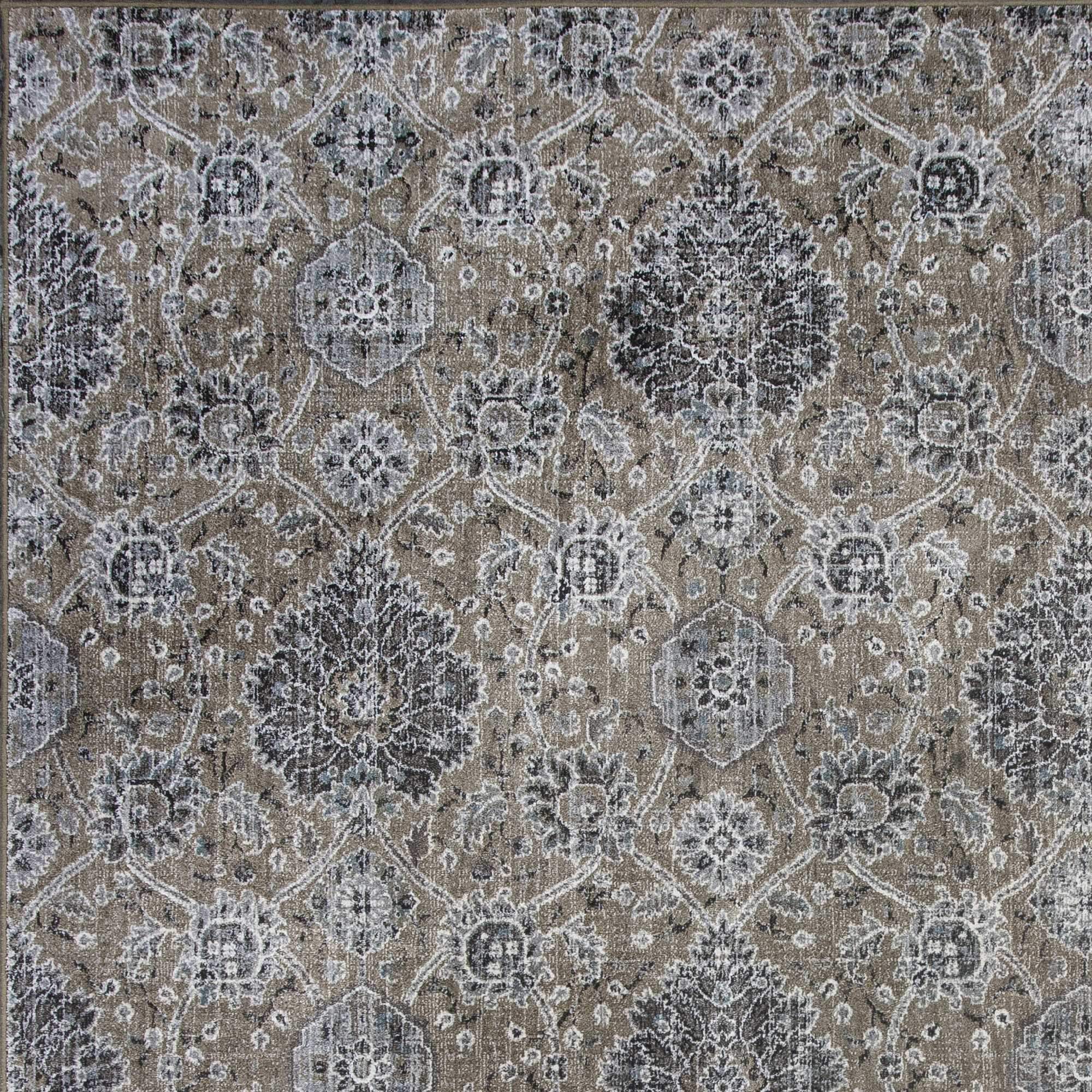 A beautiful 2 x 3 Viscose Sand Area Rug featuring an elegant allover kashan design, perfect for enhancing modern interiors.