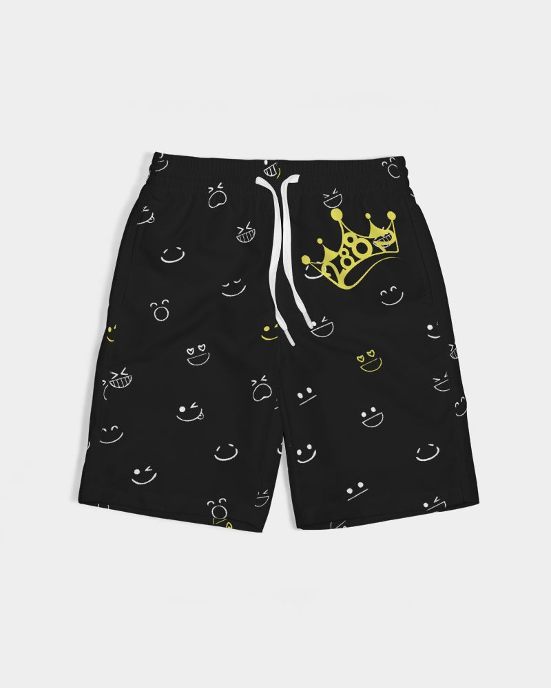 Colorful 2882Junior™ Fit My Mood Winky Face Boys Swim Trunk featuring a playful winky face design, perfect for summer water activities.