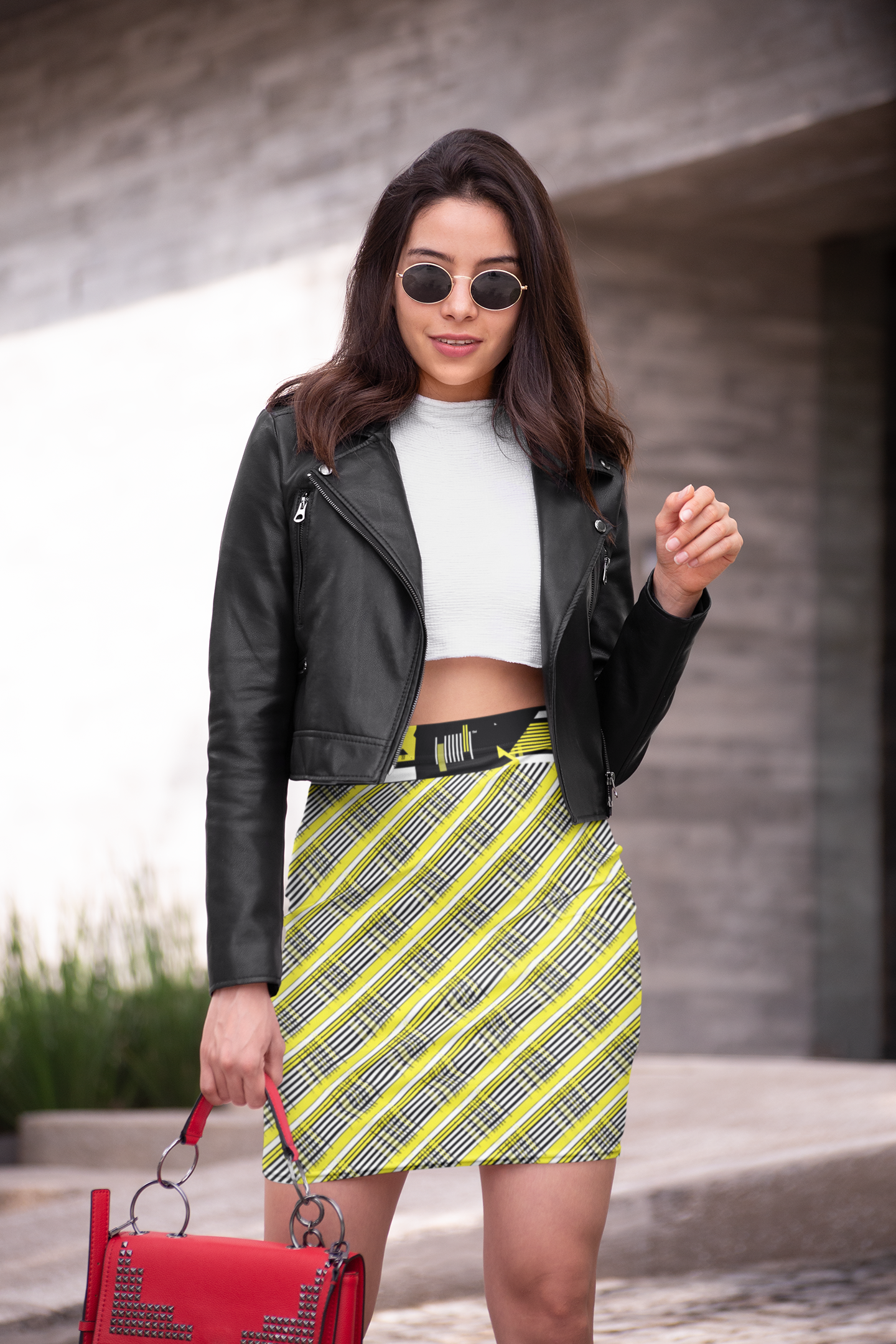 2882Sport™ Dark Academia Classic Plaid Pencil Skirt featuring a tailored fit and classic plaid pattern, ideal for professional and formal occasions.