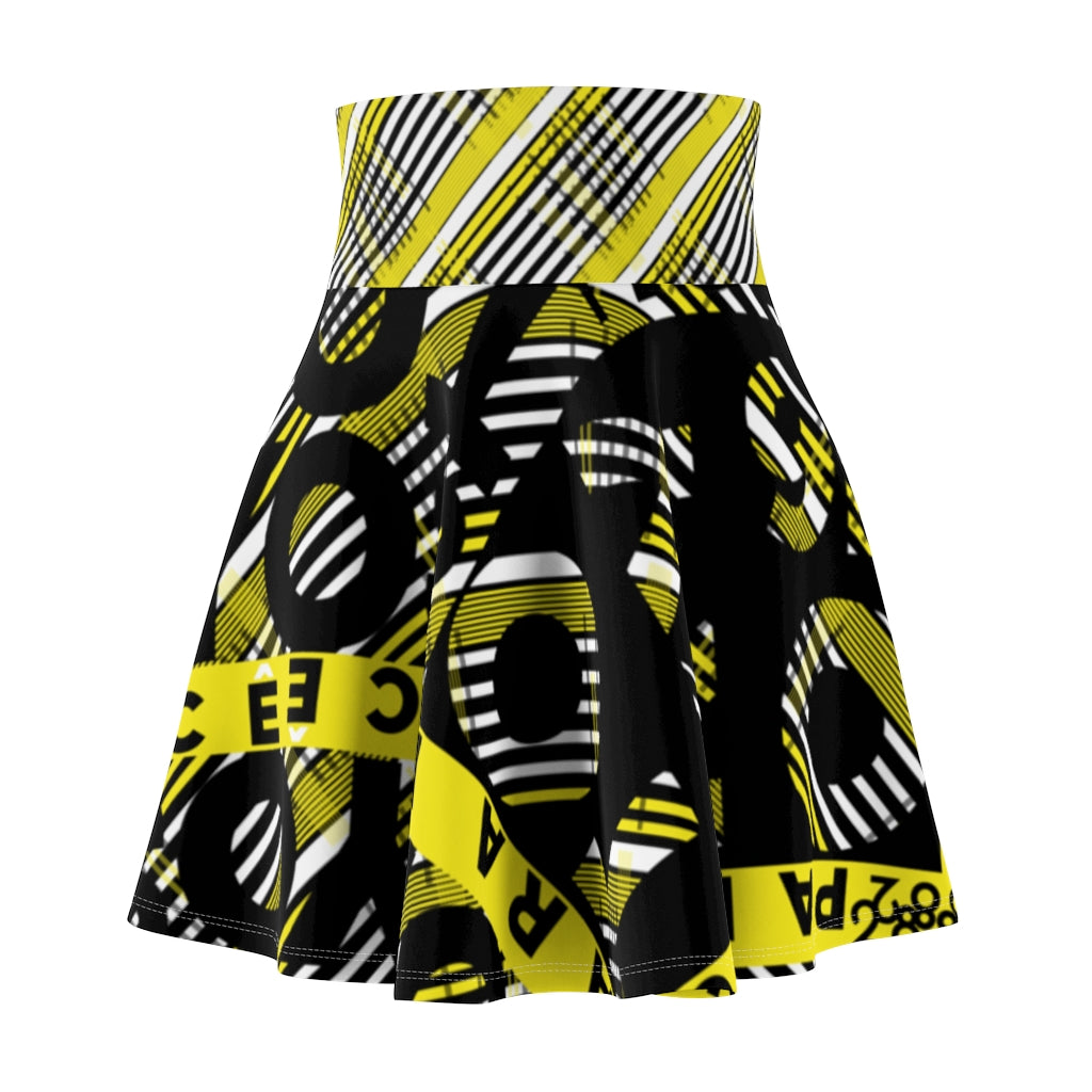 2882Sport™ Dark Academia Plaid Skater Skirt featuring a vibrant yellow plaid pattern, flirty skater silhouette, and soft fabric for comfort.