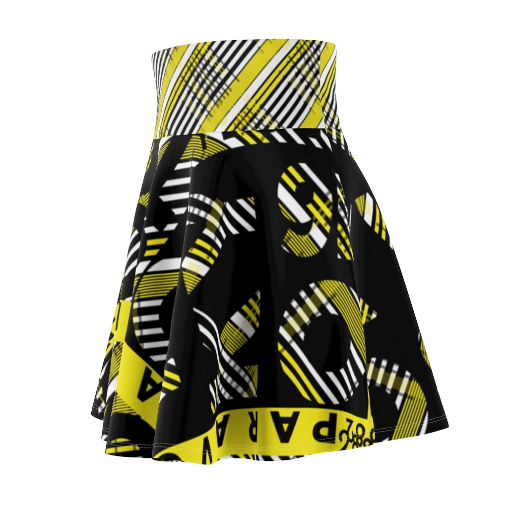 2882Sport™ Dark Academia Plaid Skater Skirt featuring a vibrant yellow plaid pattern, flirty skater silhouette, and soft fabric for comfort.