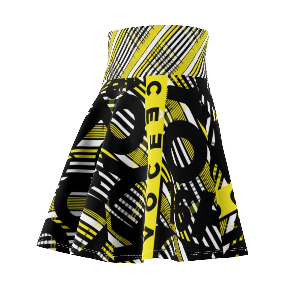 2882Sport™ Dark Academia Plaid Skater Skirt featuring a vibrant yellow plaid pattern, flirty skater silhouette, and soft fabric for comfort.