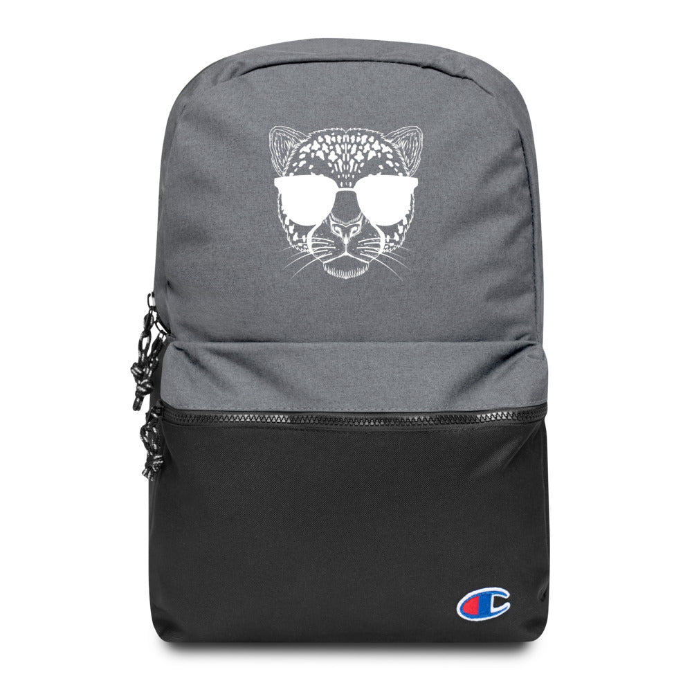 2882Sport™ Tropics Of OZ Champion backpack featuring an embroidered tiger design, water-resistant fabric, and padded ergonomic straps.