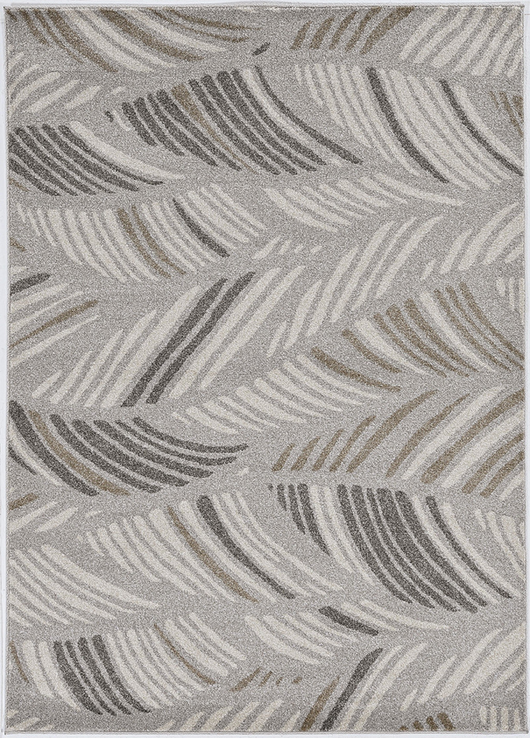 A stylish 2x3 grey and beige waves accent rug, showcasing elegant patterns suitable for indoor and outdoor use.