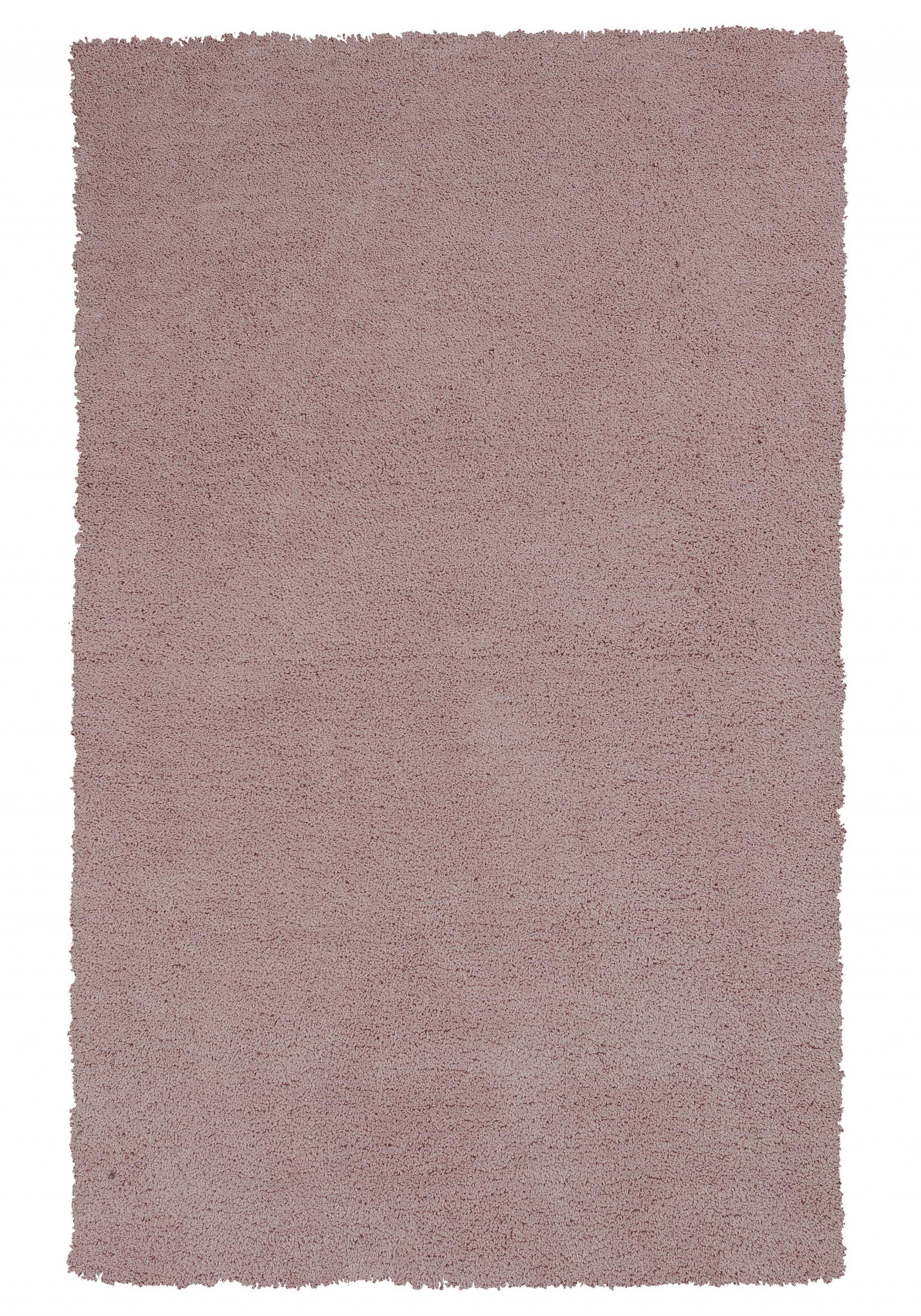 A beautiful 2x4 inches rose pink shag area rug, hand woven from high-grade polyester with a soft texture, perfect for contemporary home decor.