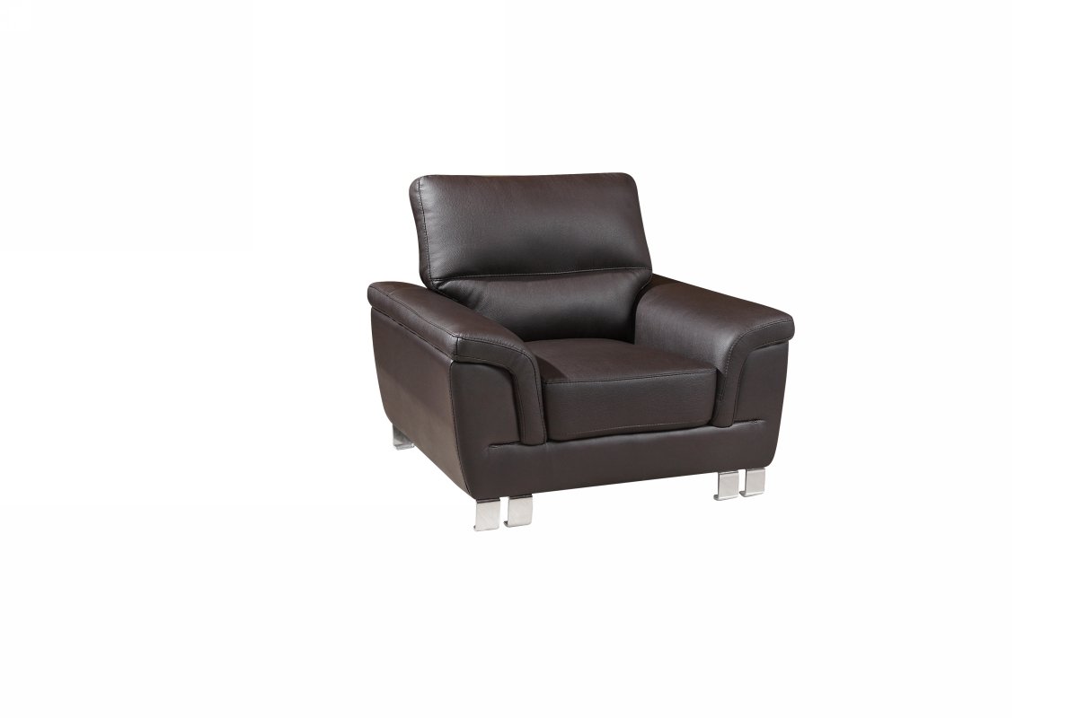 A stylish 37-inch brown modern leather recliner chair with plush upholstery and a sleek design, perfect for any living room.