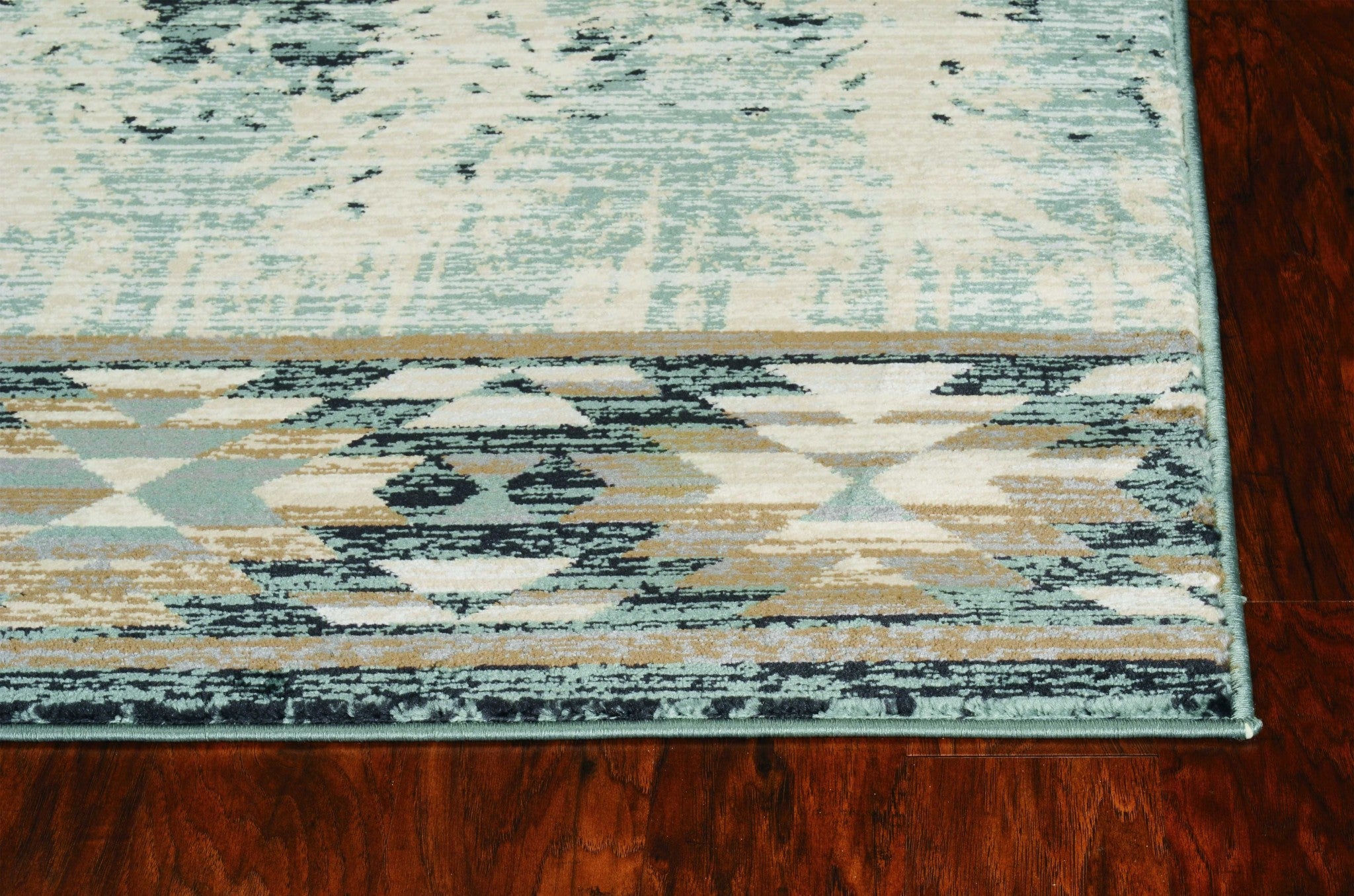 3x5 slate blue machine woven Pinegrove Lodge indoor area rug showcasing a rustic design perfect for cozy interiors.