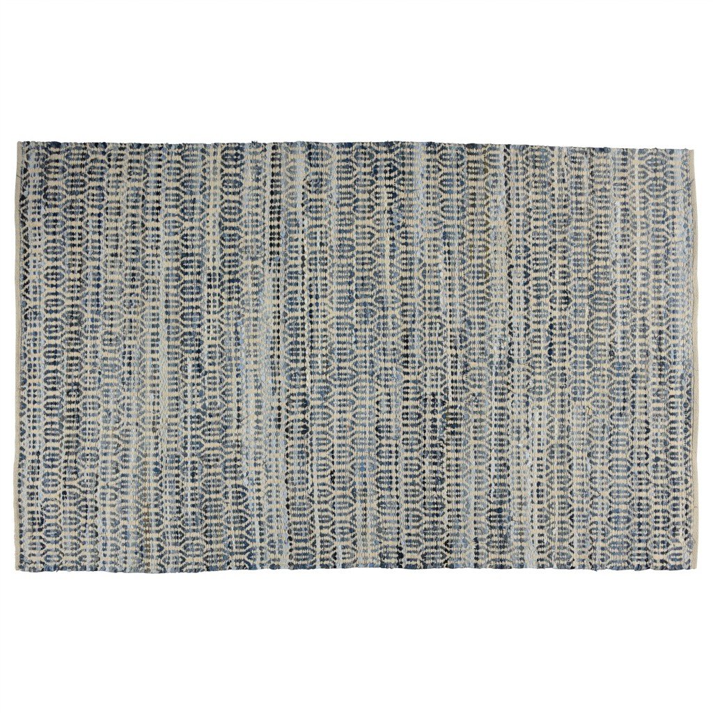 5' x 8' Blue and Gray Ogee Area Rug with a trendy design pattern and luxurious soft fabric, perfect for enhancing home decor.