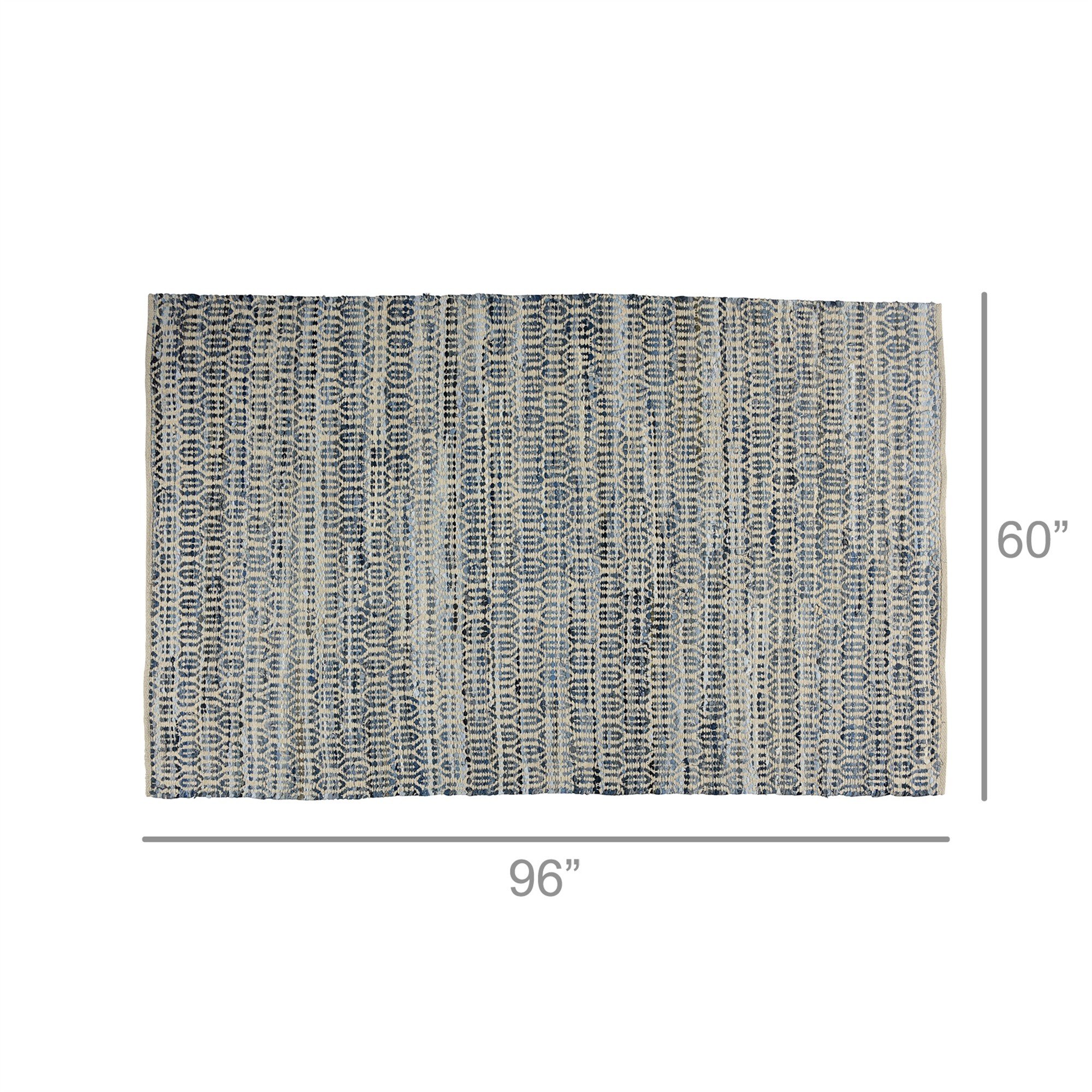 5' x 8' Blue and Gray Ogee Area Rug with a trendy design pattern and luxurious soft fabric, perfect for enhancing home decor.