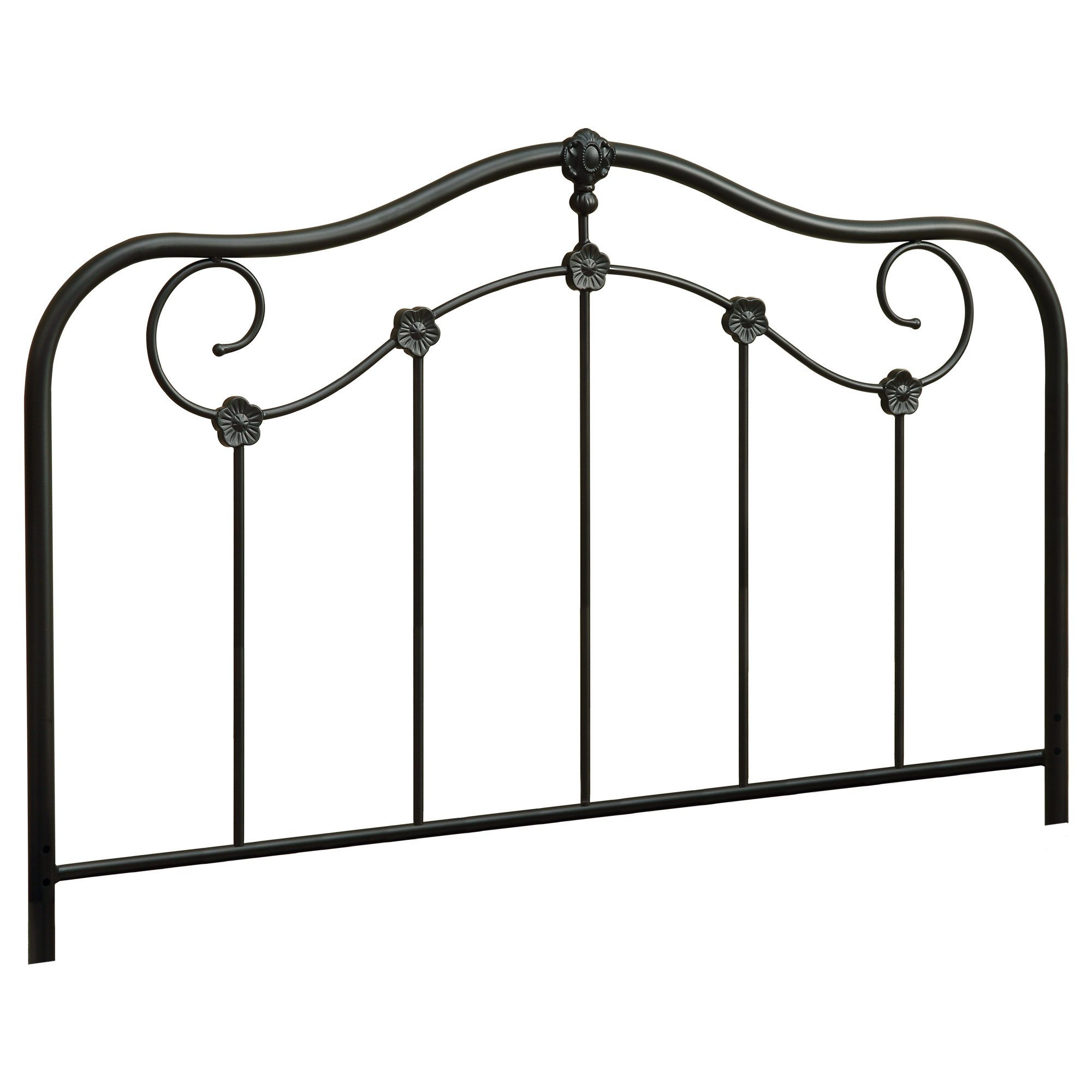 Elegant 59.75" x 55" coffee headboard and footboard set made from durable metal, perfect for Queen and Full size beds.