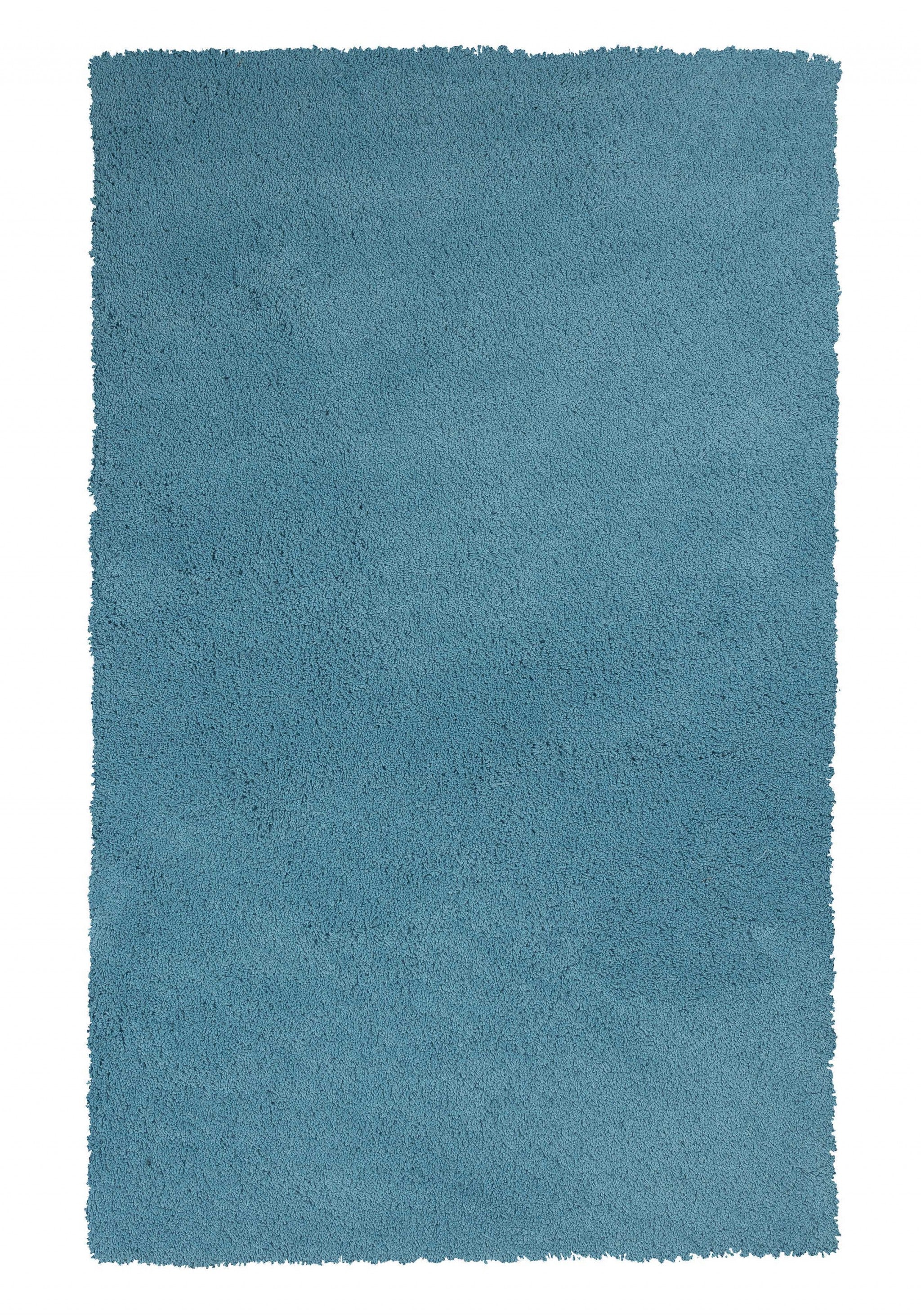 5x7 inches highlighter blue plain indoor area rug, hand woven with a soft texture and cotton backing, ideal for modern home decor.