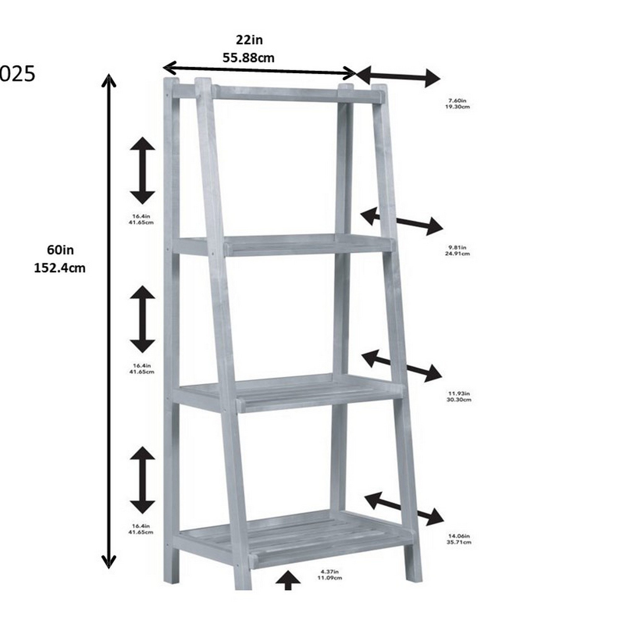 A modern 60-inch bookcase with four shelves in a sleek graphite finish, showcasing books and decorative items.