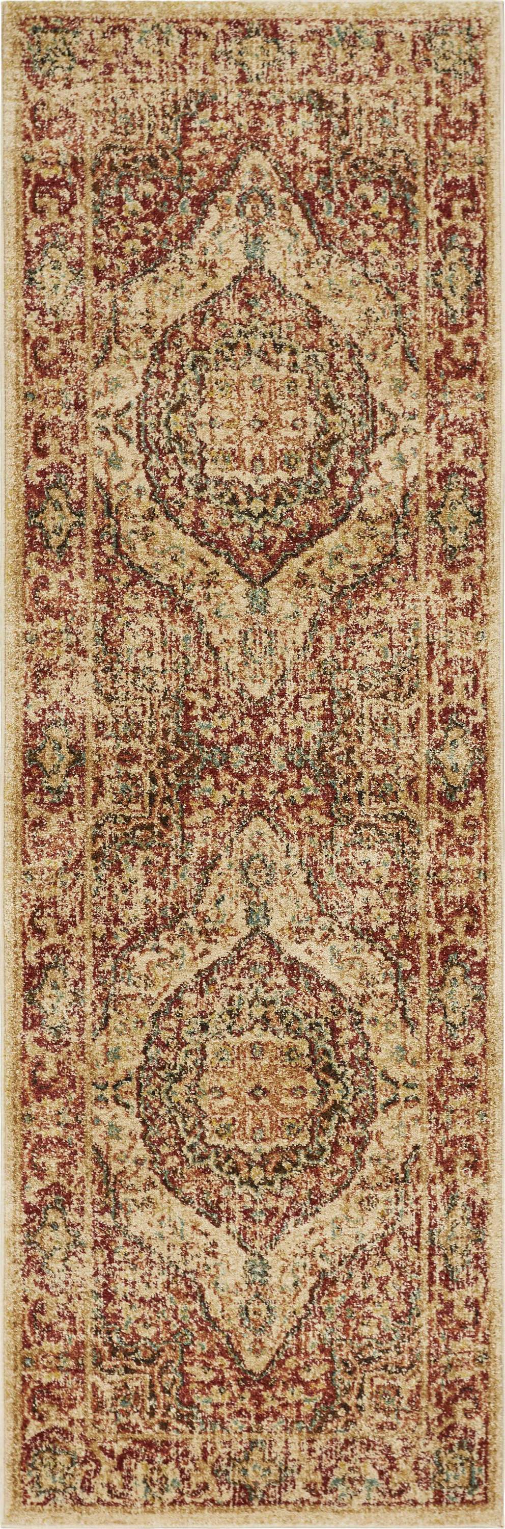 A vibrant 63" x 91" Spice Polypropylene Rug featuring intricate patterns and a soft texture, perfect for enhancing home decor.