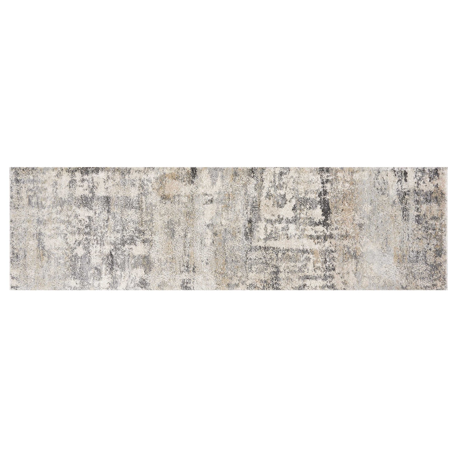 7-inch Natural Beige Machine Woven Abstract Brushstrokes Indoor Rug showcasing abstract patterns and a soft texture, perfect for home decor.