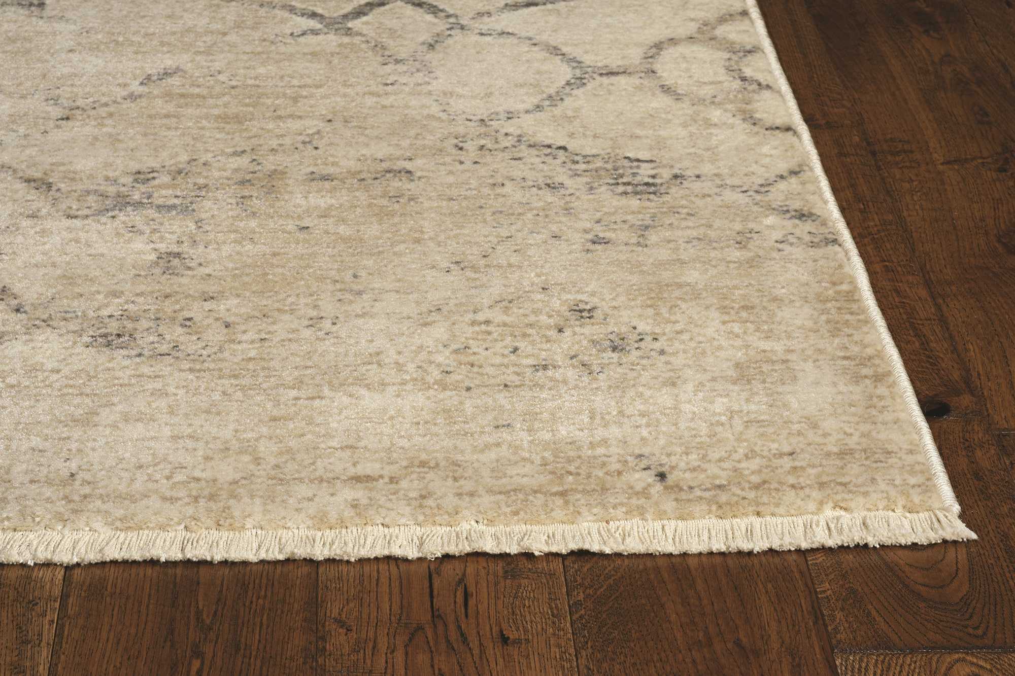 8' Sand Beige Hand Hooked Oversized Floral Round Indoor Area Rug with intricate floral design, perfect for enhancing home decor.