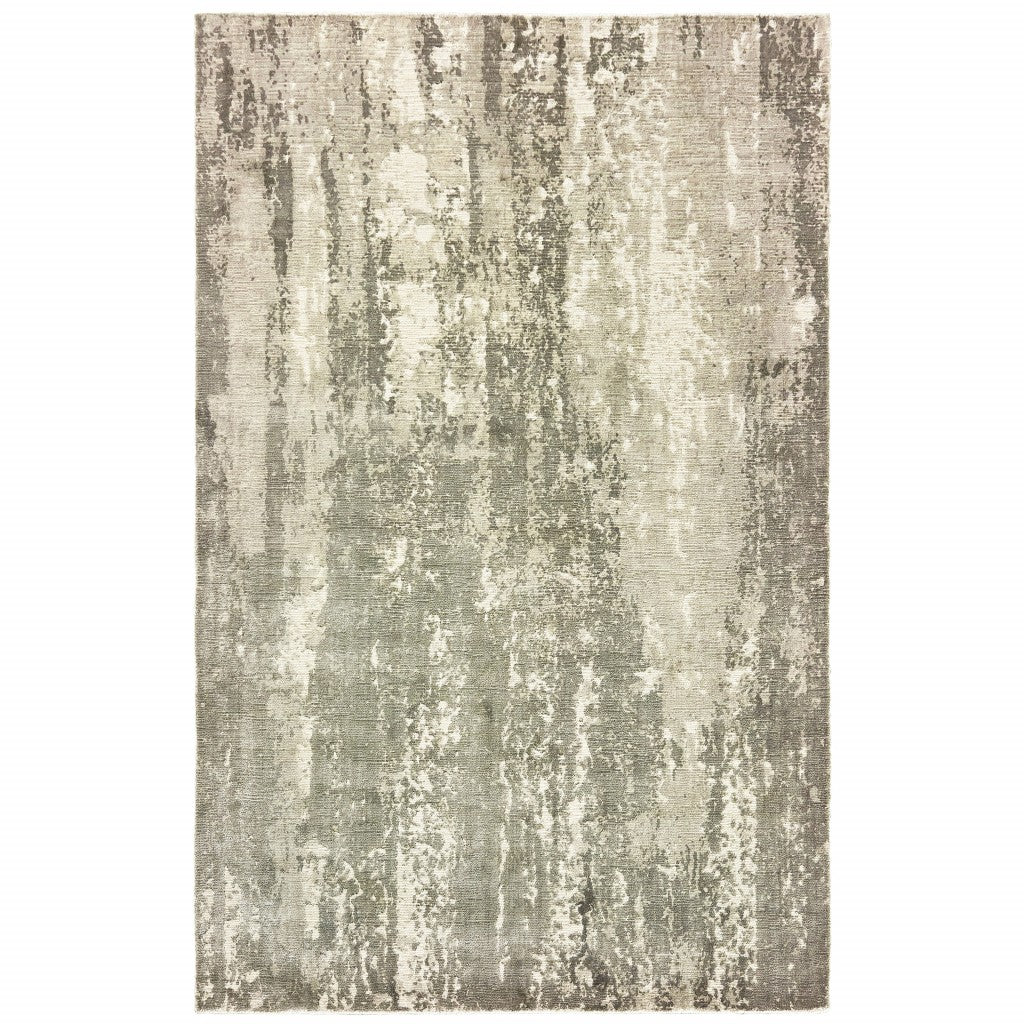 Gray and Ivory Abstract Splash Indoor Area Rug, showcasing a beautiful splash design on a soft viscose fiber surface, perfect for indoor spaces.