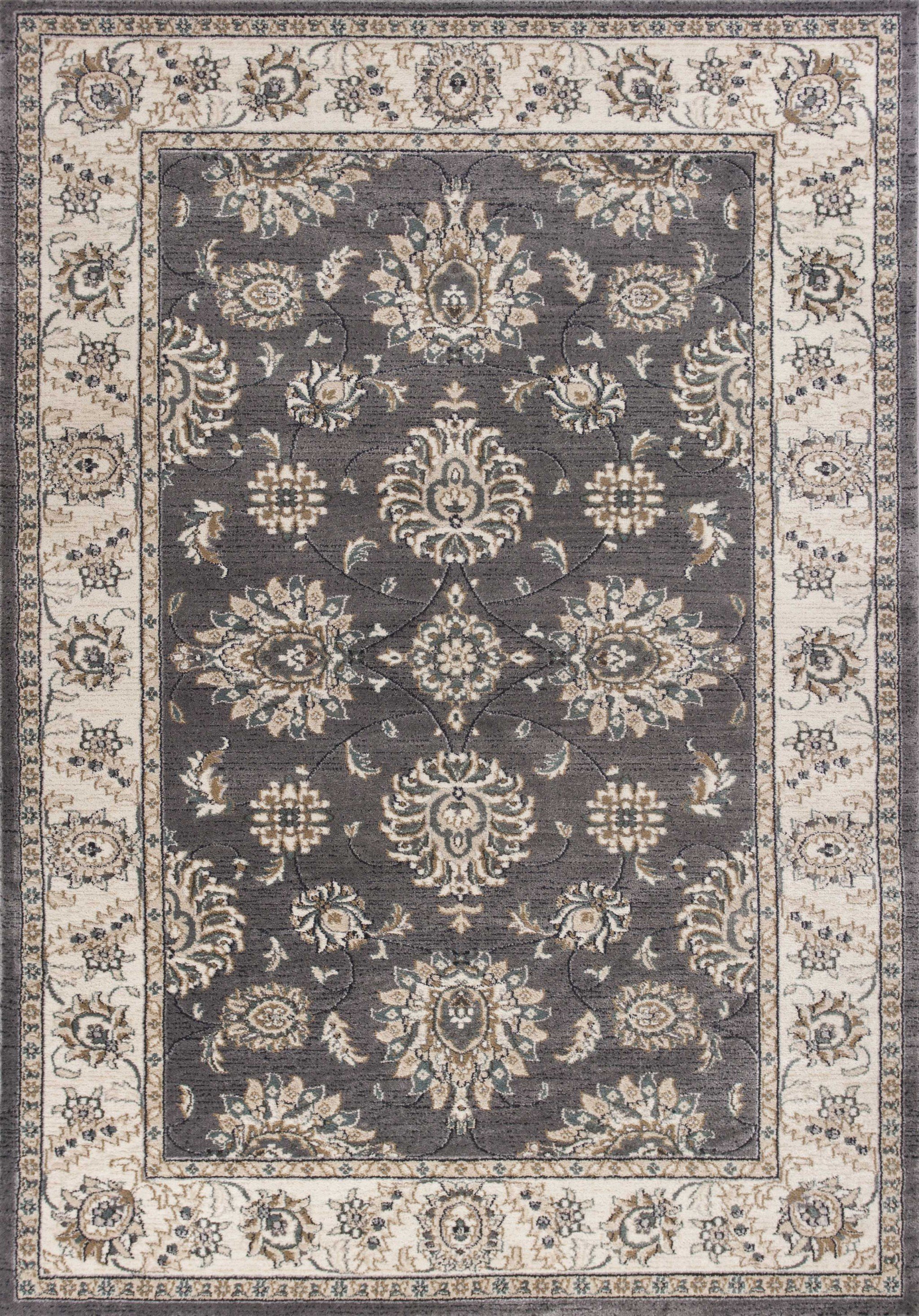 8x10 Grey Ivory Floral Indoor Area Rug featuring elegant floral patterns and a modern design, perfect for enhancing home decor.