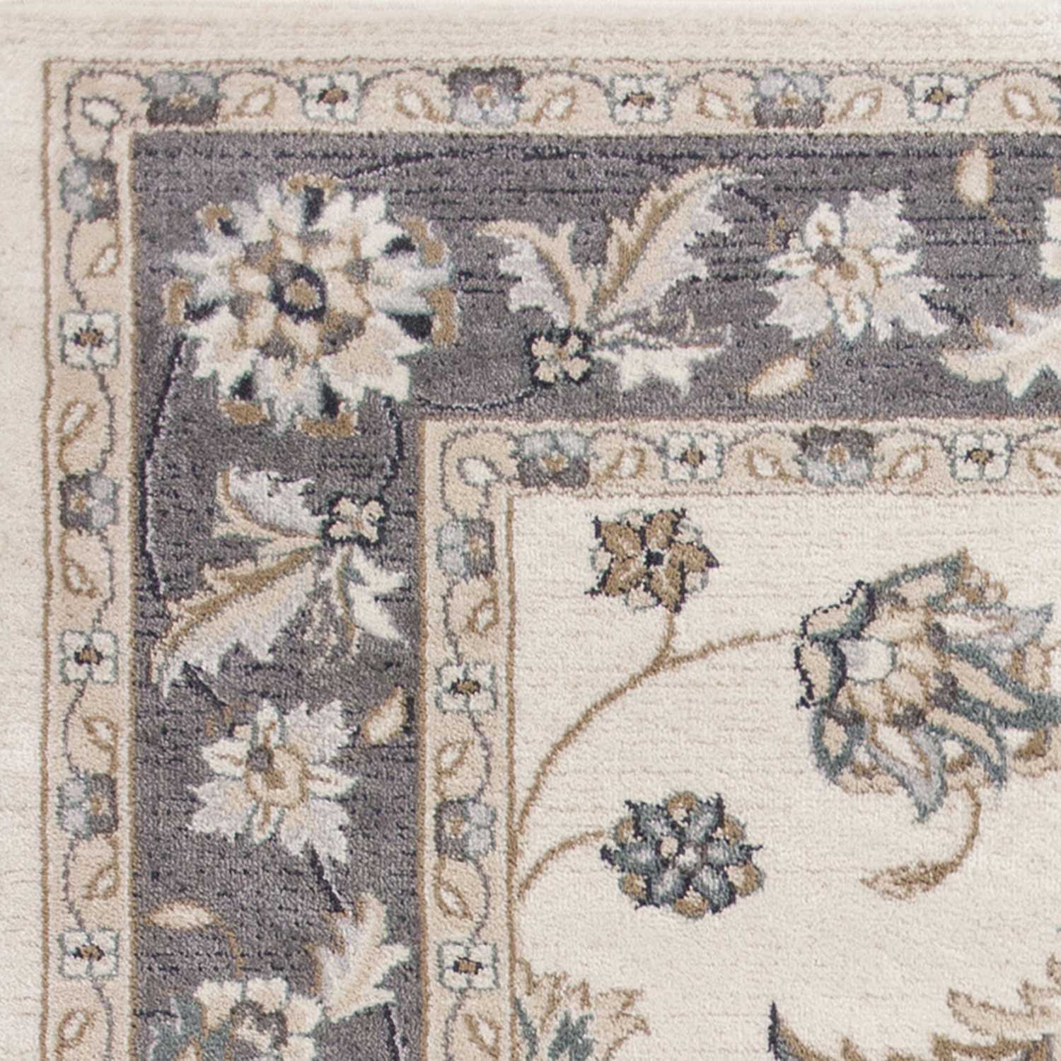 8x10 inches ivory grey floral indoor area rug featuring elegant floral patterns, perfect for enhancing home decor.