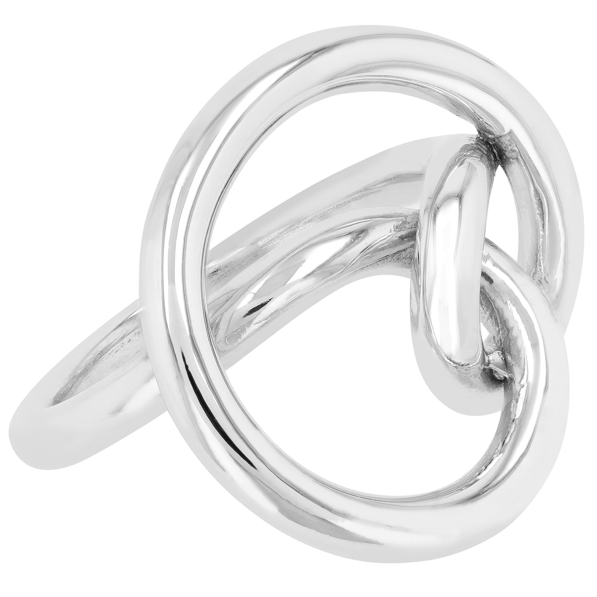 A beautiful 925 sterling silver knot ring showcasing its elegant design and clear anti-tarnish finish.