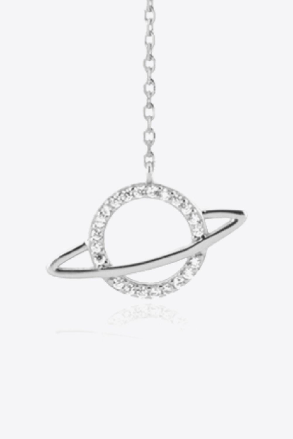 A stunning 925 Sterling Silver Zircon Planet Single Earring featuring a modern design with zircon stone and platinum plating.