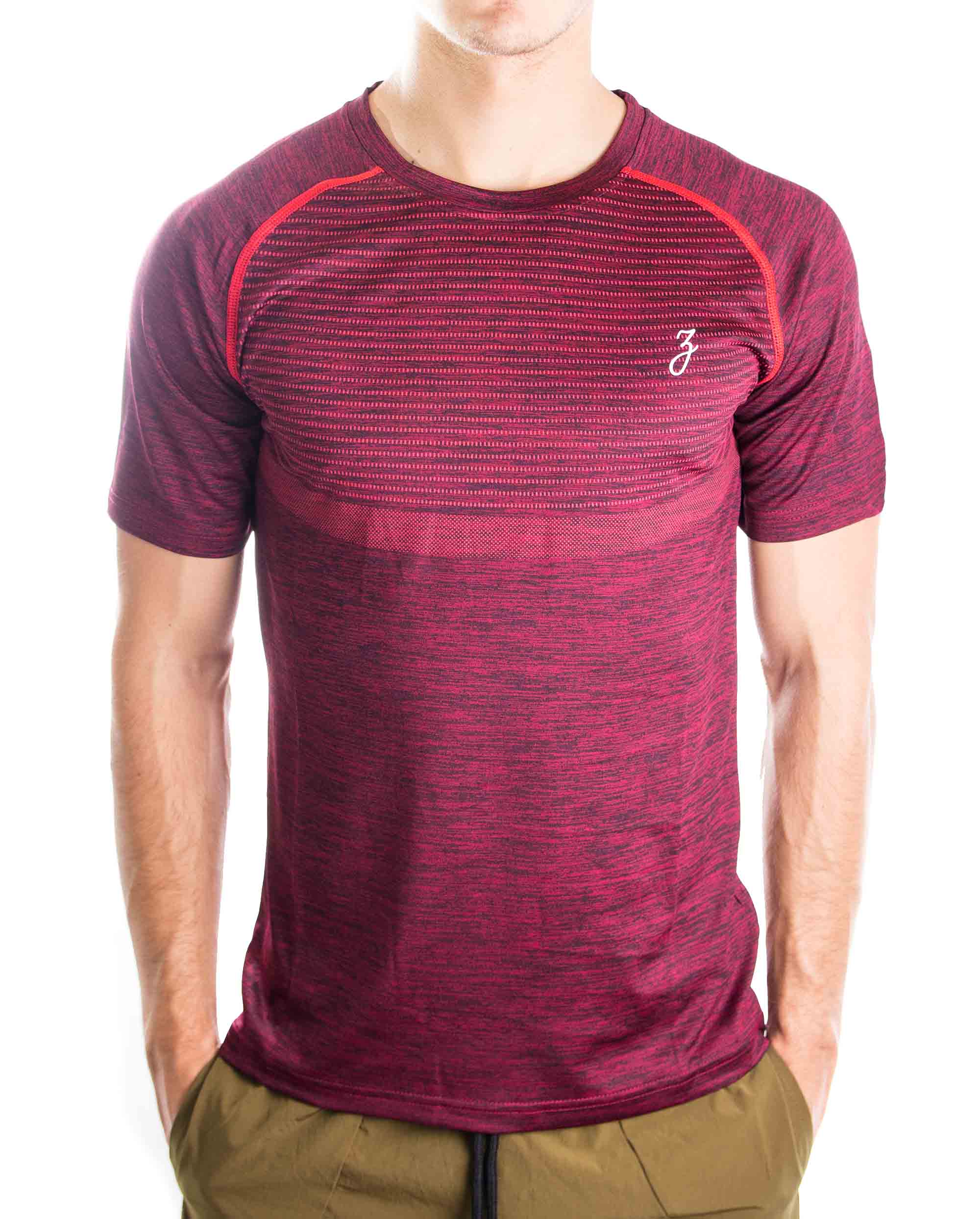 Active Shirt v2 in burgundy für Herren, atmungsaktiv und elastisch, ideal für Sport und Freizeit.