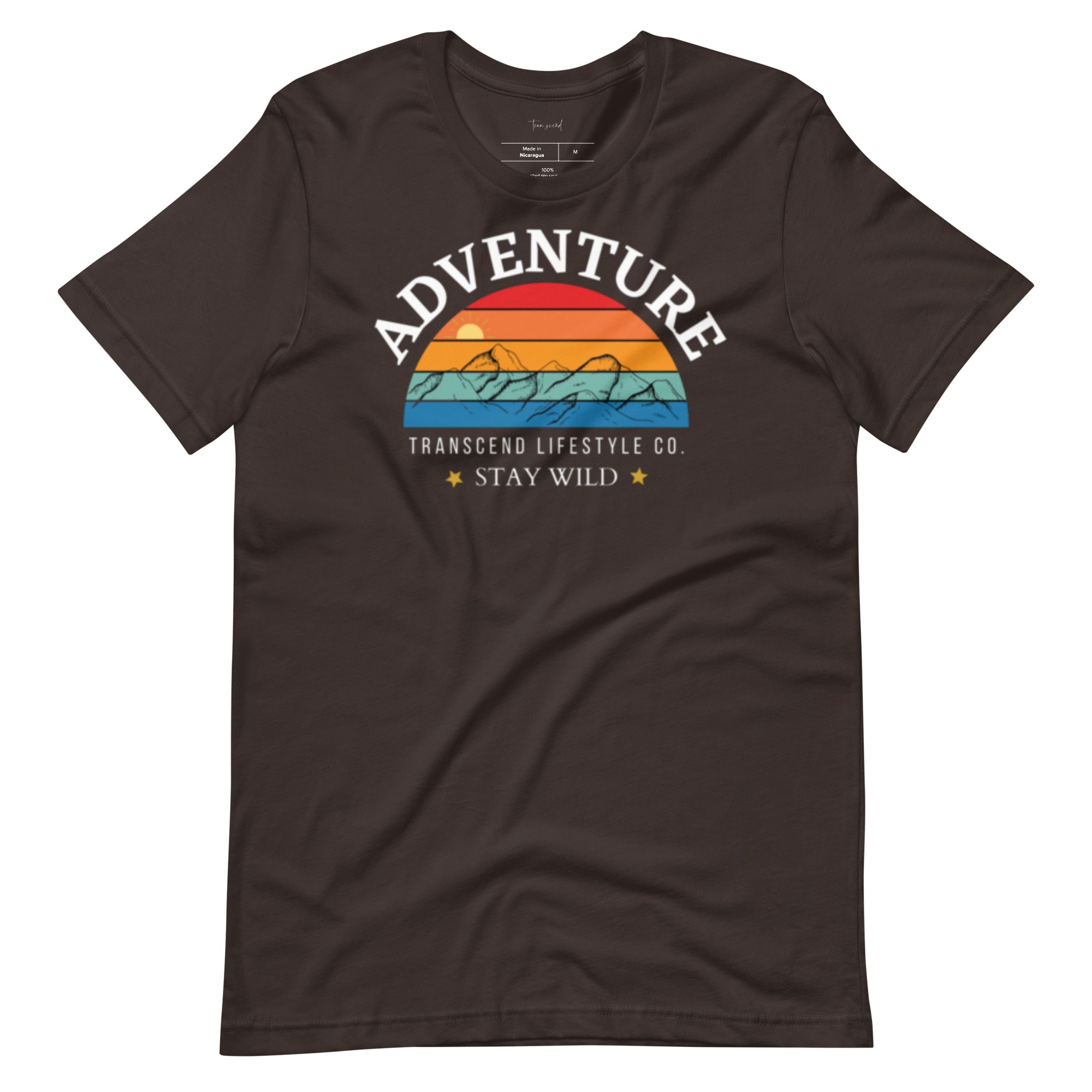 Adventure Unisex Tee in various dark colors, showcasing its soft fabric and comfortable fit.