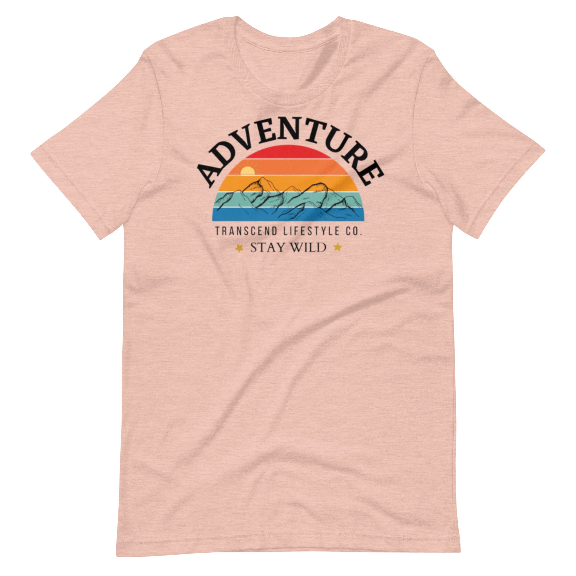 Adventure Unisex Tee in soft cotton fabric, showcasing its comfortable fit and stylish design.