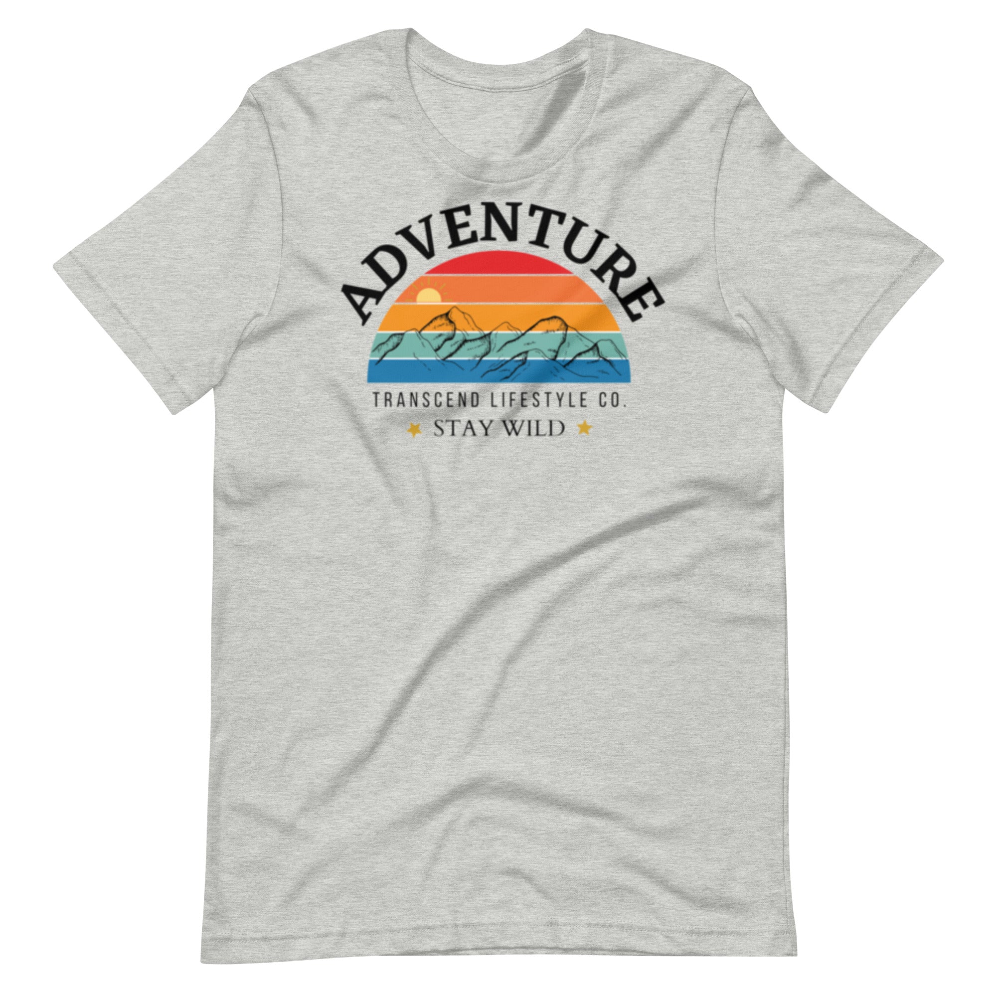 Adventure Unisex Tee in soft cotton fabric, showcasing its comfortable fit and stylish design.