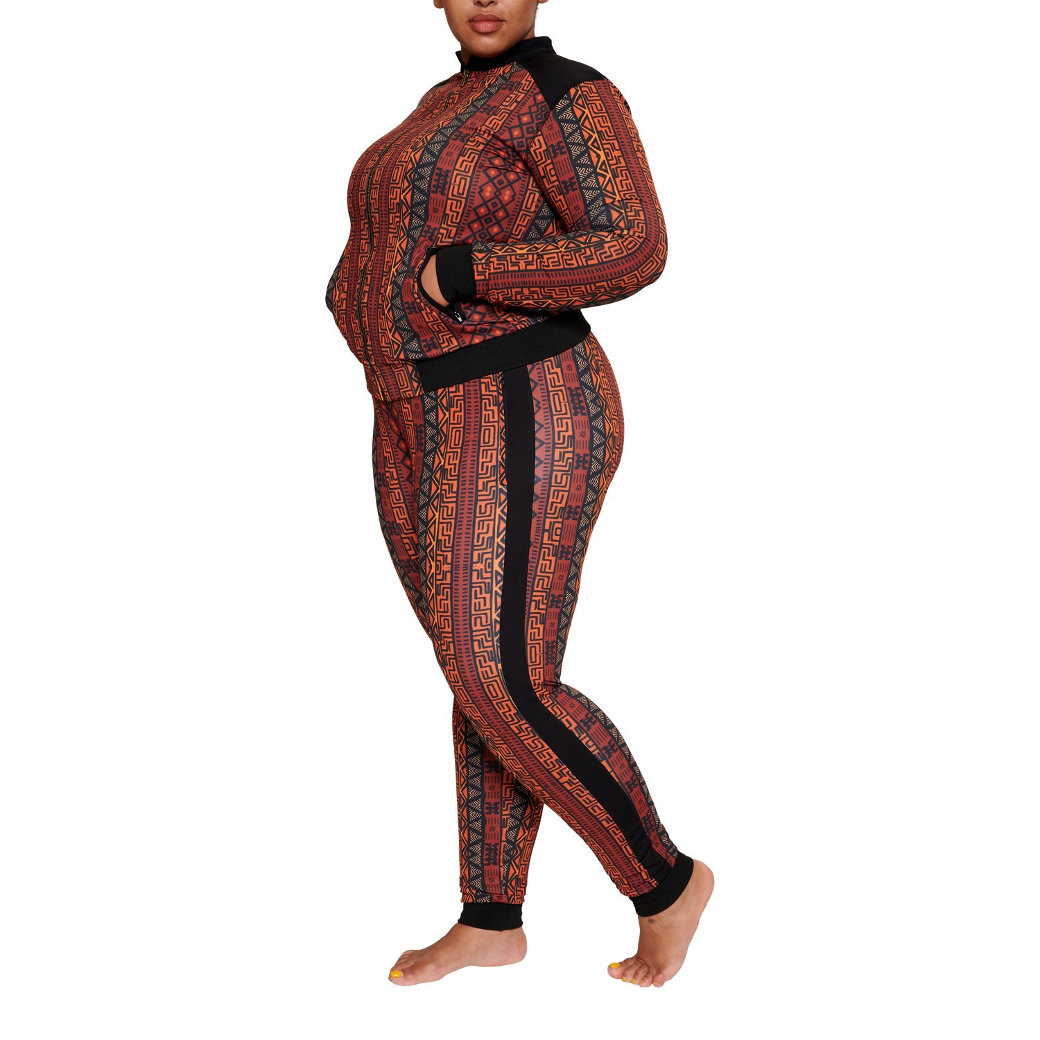 A stylish African Tracksuit featuring vibrant prints, designed for plus size and curvy women, showcasing comfort and elegance.