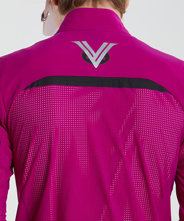 Air Punching Open Zip-up in Purple, showcasing its stylish design and breathable fabric, ideal for golf and casual wear.