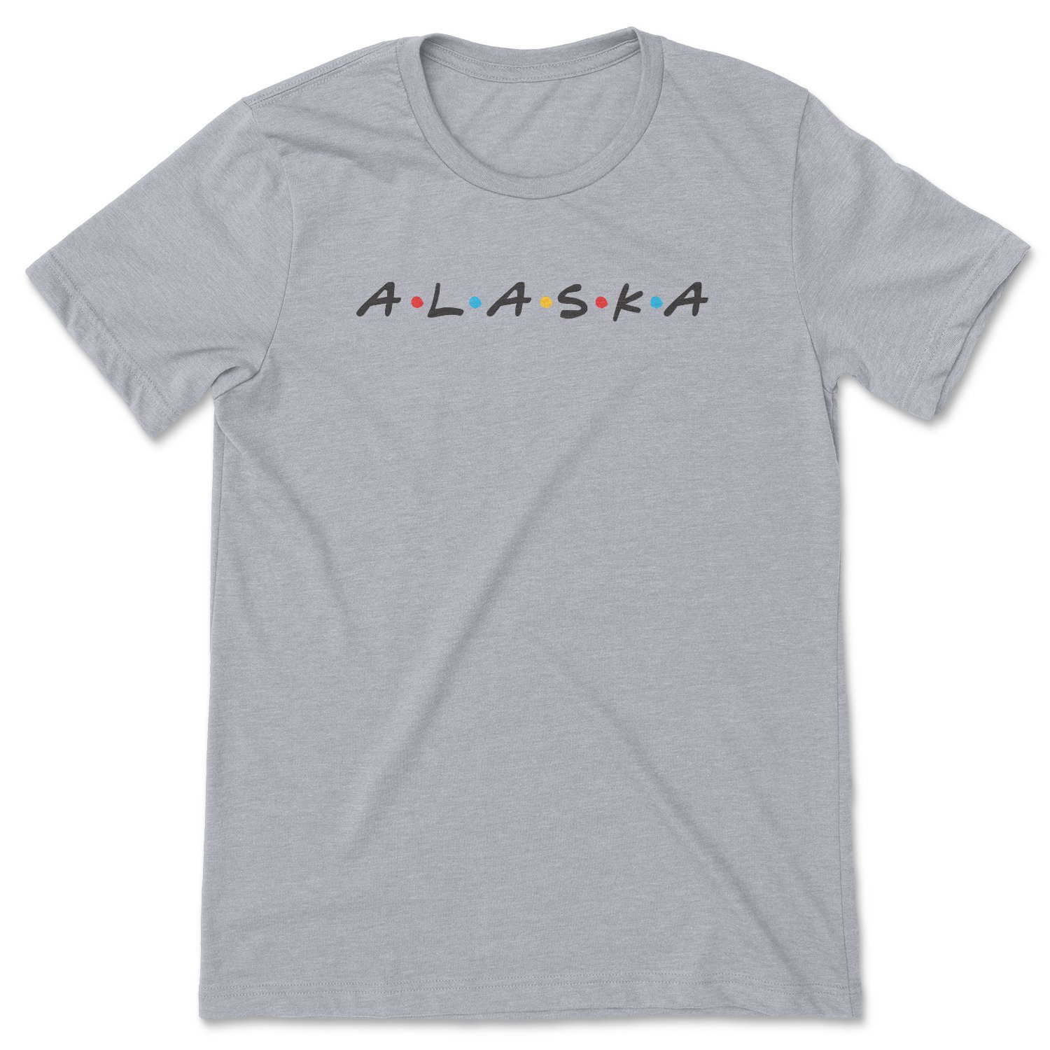 Alaska Friends Tee featuring a stylish design inspired by the Friends TV show, made from soft fabric with a unisex fit.