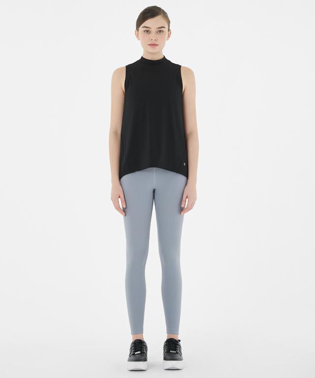 Allegro Tank featuring a stylish half-neck design and unbalanced length for body line concealment.