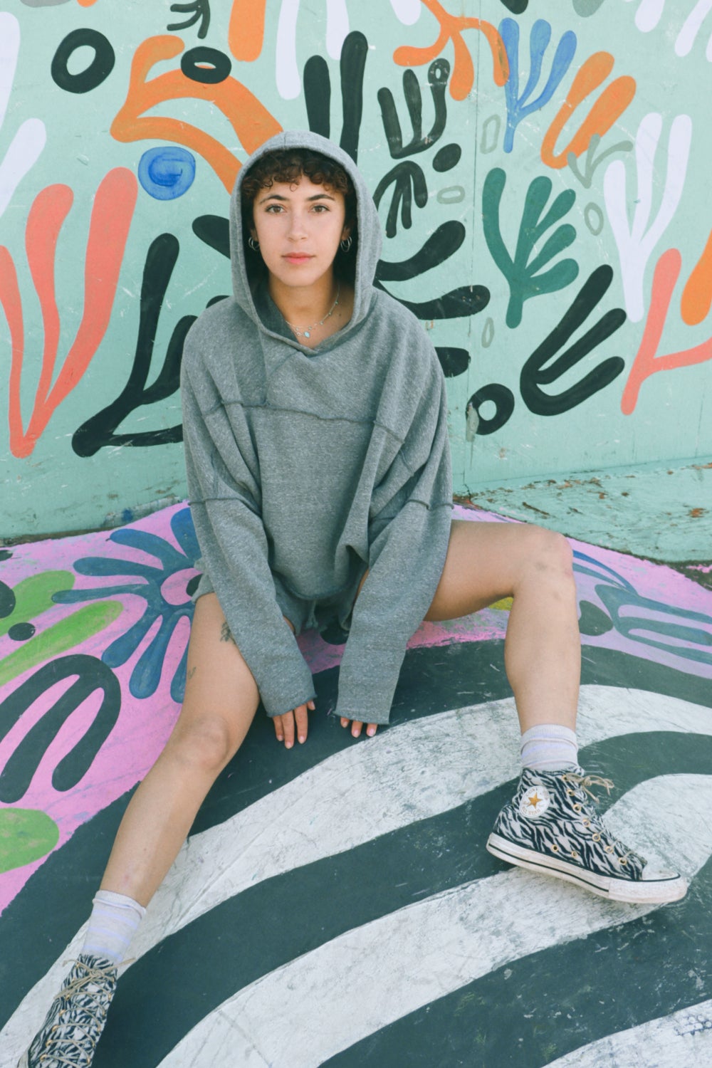 A stylish Always Comfy Set hoodie in Navy and Heather Gray, featuring raw hems and a cozy hood, perfect for casual wear.