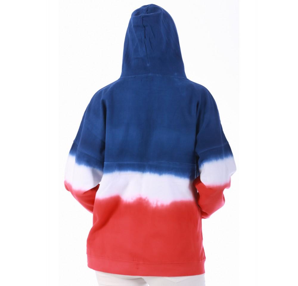 American Flag Unisex Pullover Tie Dye Hoodie showcasing vibrant colors and unique patterns, perfect for casual wear.