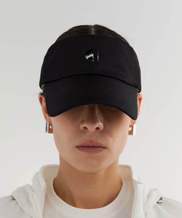 Anell Golf Comfortable Visor in Black, featuring a wide brim and embossed logo details, designed for comfort and style.