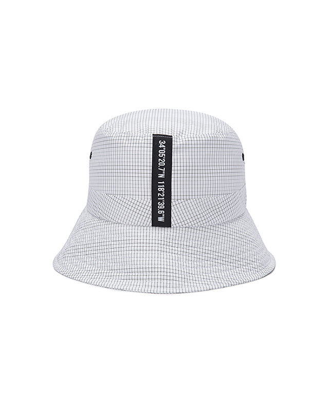 ANEW Golf Nylon Ripstop Bucket Hat featuring a stylish graphic logo, lightweight design, and detachable strap for windy conditions.