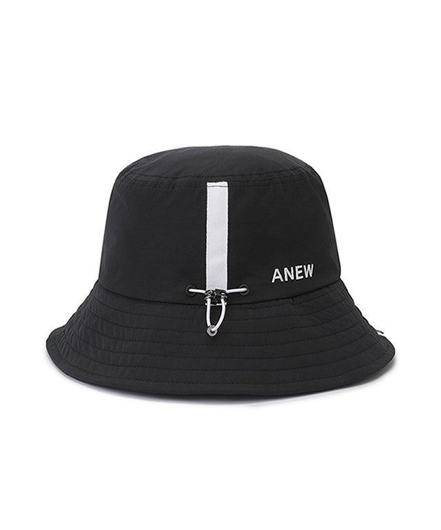 ANEW Golf Plaid Bucket Hat featuring a trendy plaid design with a small logo on the side and adjustable drawstring.