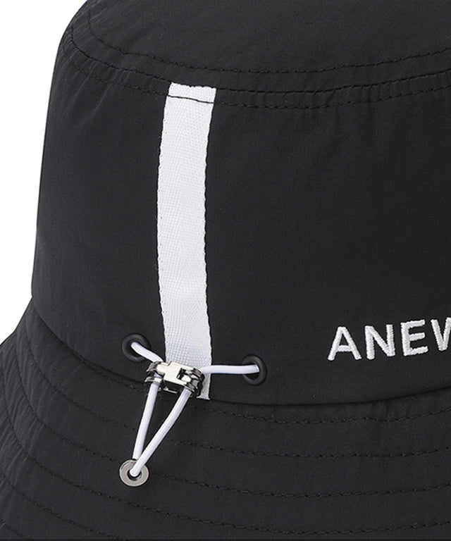 ANEW Golf Plaid Bucket Hat featuring a trendy plaid design with a small logo on the side and adjustable drawstring.