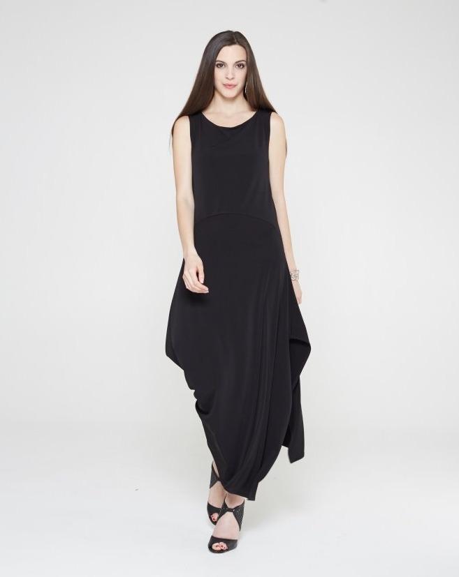 A stylish Angled Dress featuring a double layer bodice and asymmetric hem, perfect for modern fashion enthusiasts.