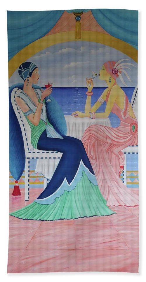 Art Deco Cruising beach towel featuring vibrant design and soft microfiber front with cotton back, perfect for beach or poolside relaxation.