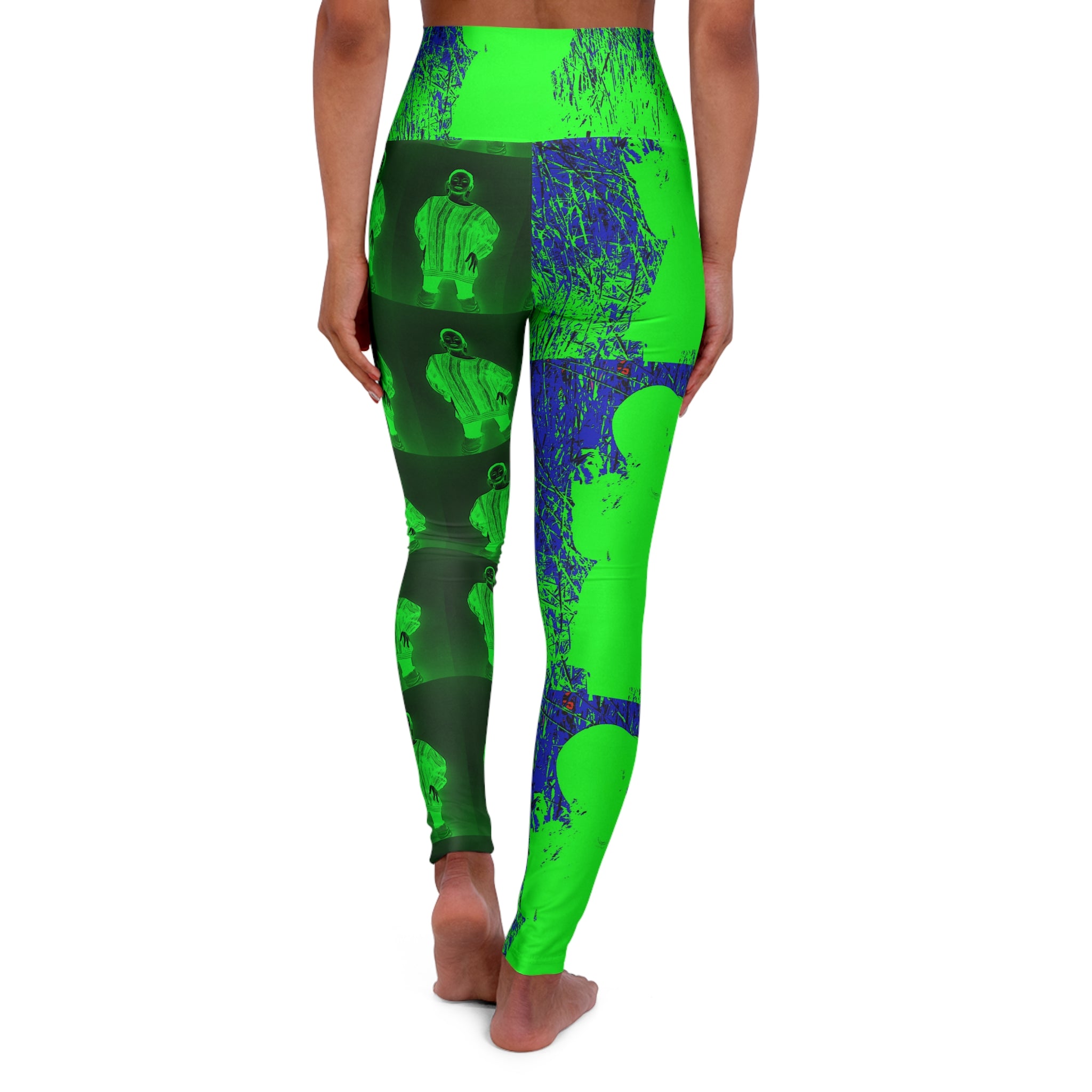 Art|Graphique Yoga Leggings featuring a high-waisted design and skinny fit, made from durable 100% polyester.