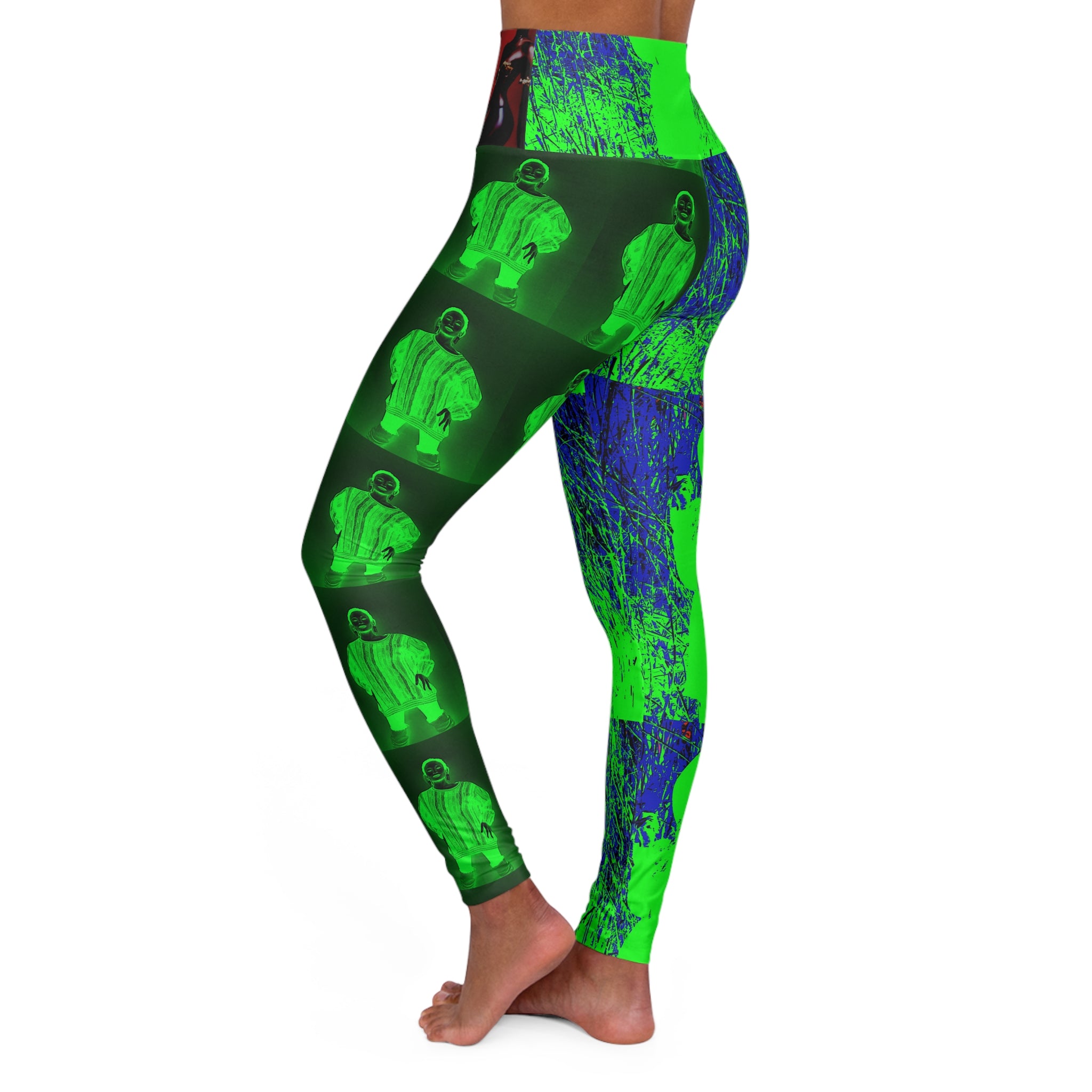 Art|Graphique Yoga Leggings featuring a high-waisted design and skinny fit, made from durable 100% polyester.