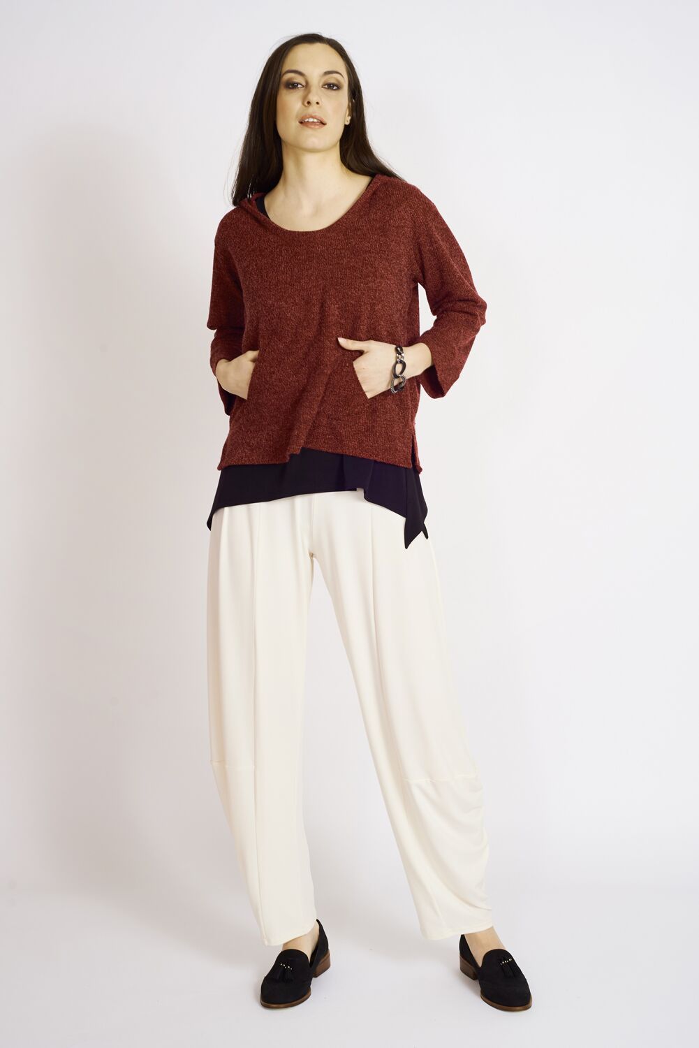 Ashmore Sweater Knit Bay Side Hoodie in a cozy knit fabric, perfect for casual wear and layering.