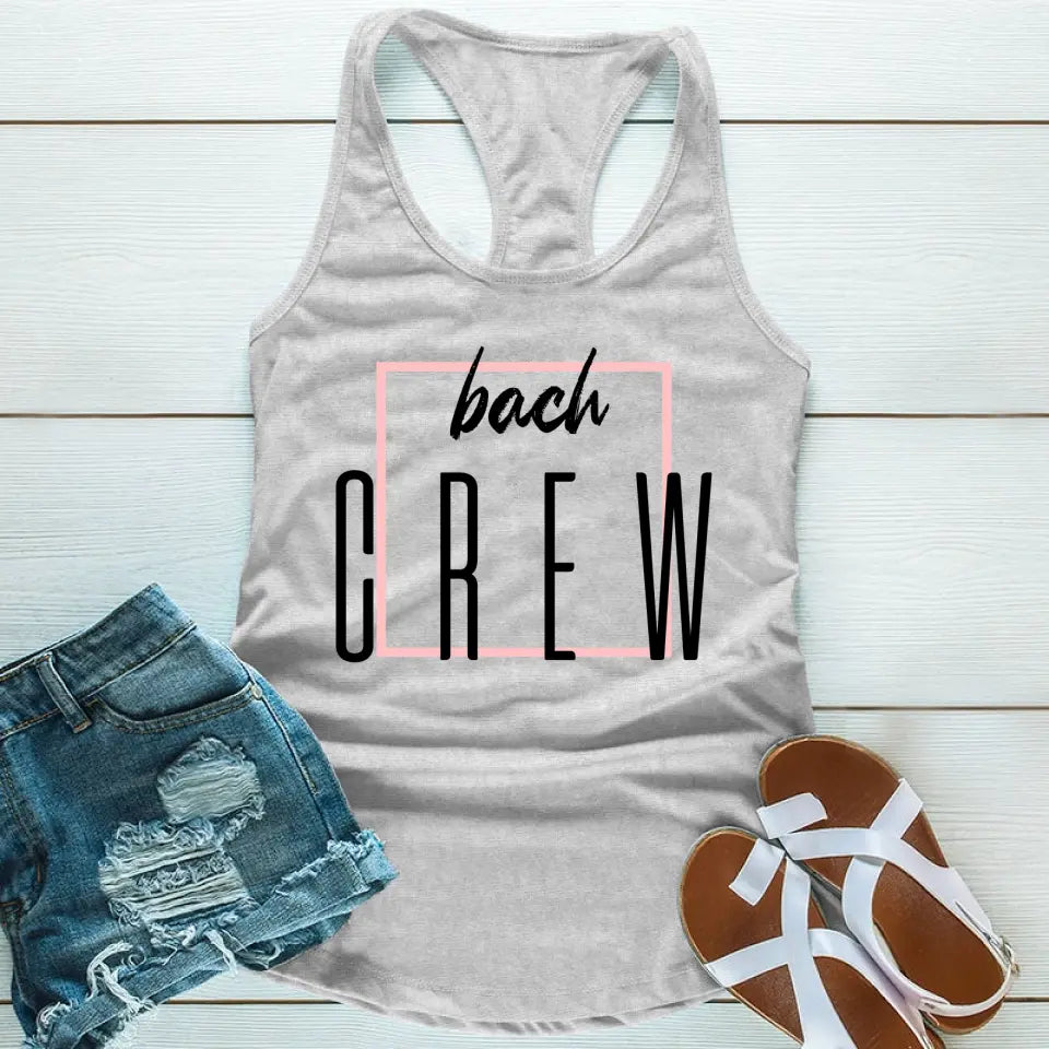 Bach Crew Bride To Be Party Bachelorette Tank Top in a stylish design, perfect for celebrations and casual outings.