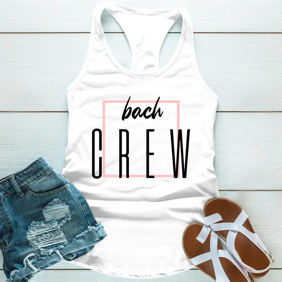 Bach Crew Bride To Be Party Bachelorette Tank Top in a stylish design, perfect for celebrations and casual outings.