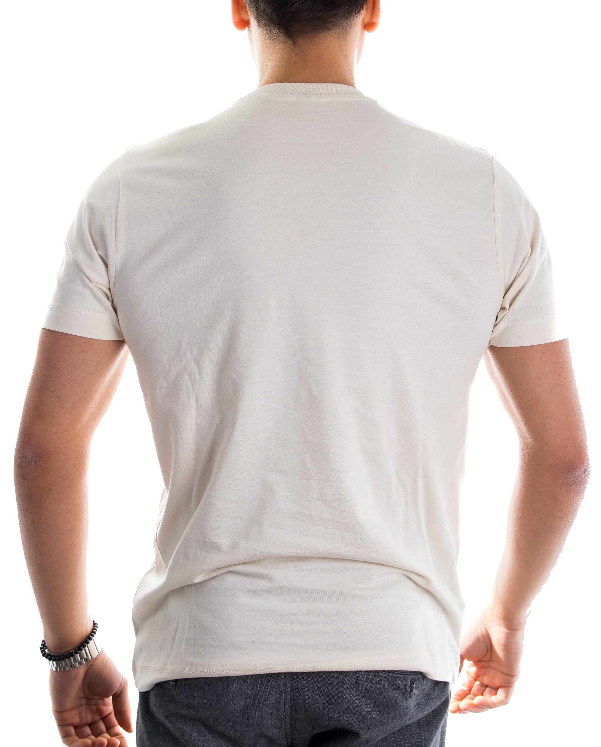 Back to Classic Shirt in linen white for men, featuring a relaxed fit and classic design, made from 100% cotton.