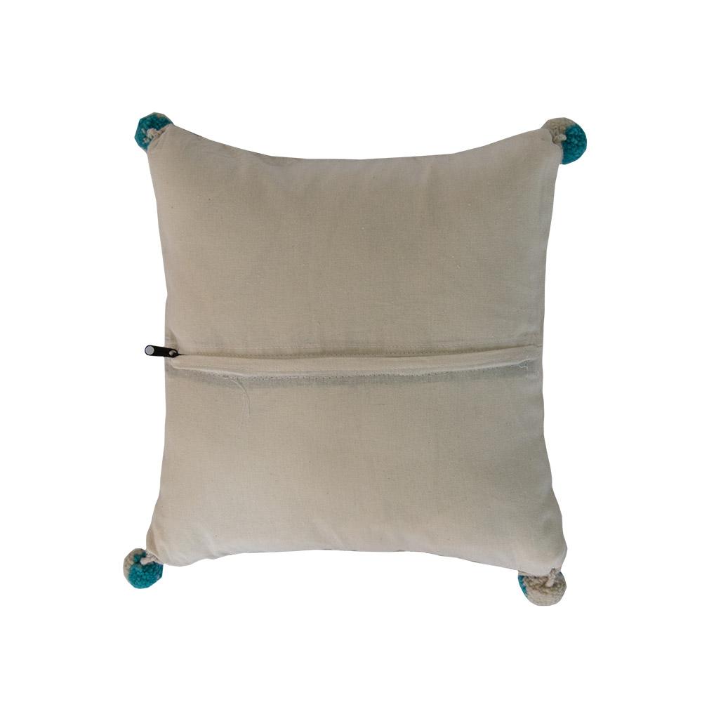 Baxa Native American Pillow Cover featuring a blue arrow design, handcrafted from 100% wool, showcasing artisan craftsmanship.