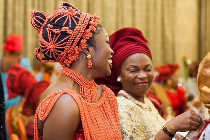 Elegant Benin headgear made of intricate beads, suitable for women and girls, showcasing cultural heritage.