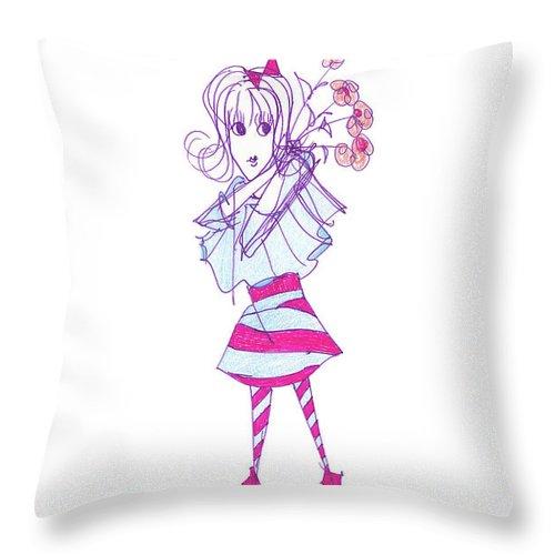 Bibi Because Flowers Cure Me throw pillow featuring vibrant floral design on both sides, made from durable spun polyester fabric.